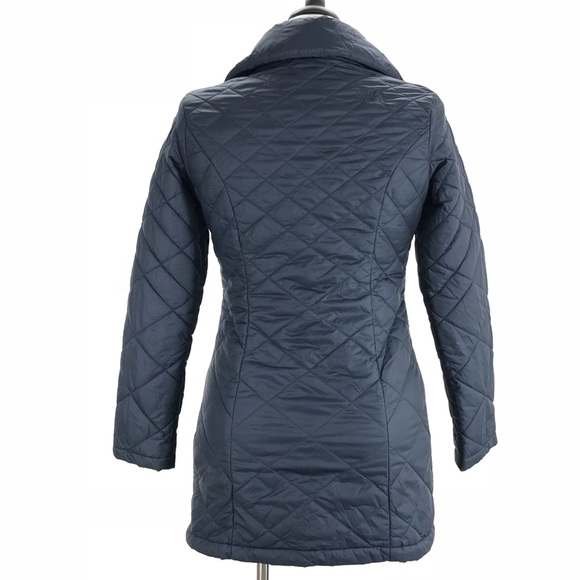 The North Face Navy Blue Quilted Coat Jacket Long - Picture 2 of 15